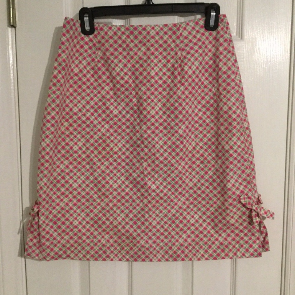 Lilly Pulitzer Pink Green White Skirt Size 8